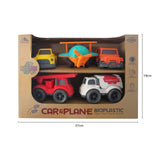 Bioplastic Plane, Car & Emergency Vehicle Set 5pc