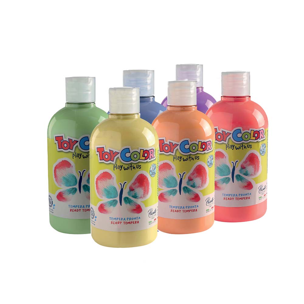 Colourbox 6 Bottles Pastel Shades Superwashable Ready Tempera 500ml