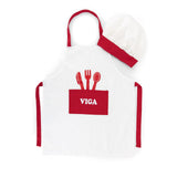 Little Chef Uniform & Hat (Red Trim)