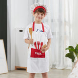 Little Chef Uniform & Hat (Red Trim)