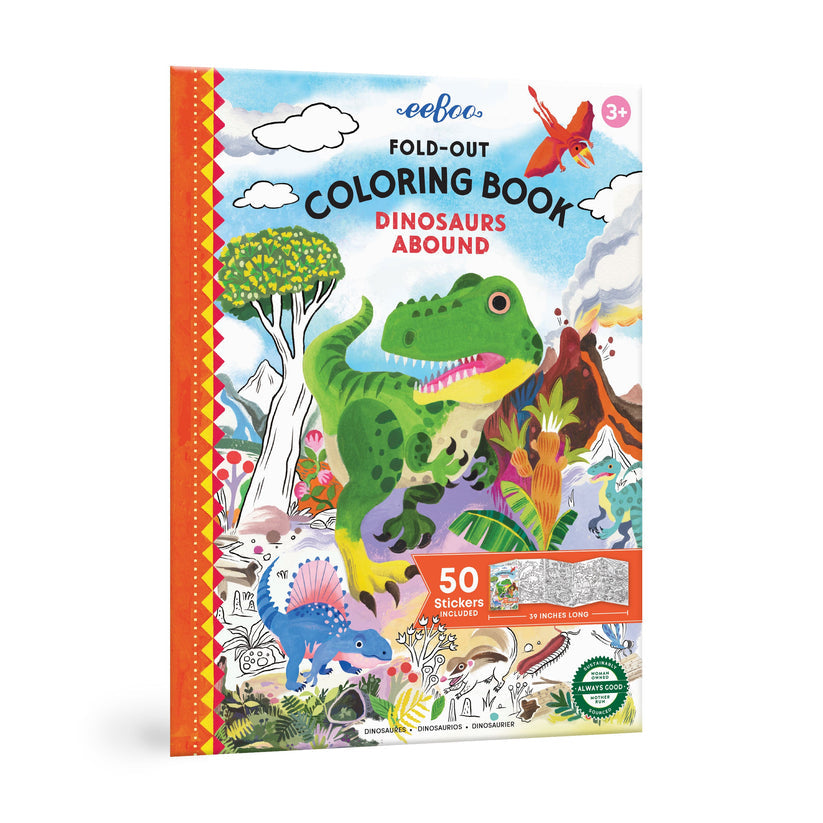 Fold-Out Colouring Book: Dinosaurs Abound