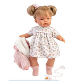 Llorens - Baby Girl Doll with Crying Mechanism, Clothing, Pink Vest & Accessories: Joelle 38cm