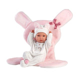 Llorens - Baby Girl Doll with Clothing, Bunny Shaped Changing Cushion & Accessories: Bimba - 35cm