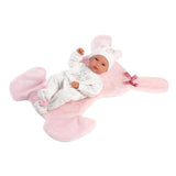 Llorens - Baby Girl Doll with Clothing, Bunny Shaped Changing Cushion & Accessories: Bimba - 35cm