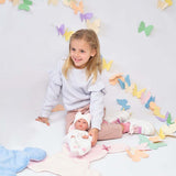 Llorens - Baby Girl Doll with Clothing, Bunny Shaped Changing Cushion & Accessories: Bimba - 35cm