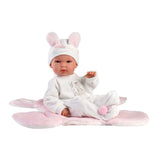 Llorens - Baby Girl Doll with Clothing, Bunny Shaped Changing Cushion & Accessories: Bimba - 35cm