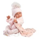 Llorens - Baby Girl Doll with Light Pink Beanie & Blanket: Tina 43cm