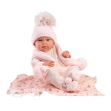 Llorens - Baby Girl Doll with Light Pink Beanie & Blanket: Tina 43cm