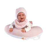 Llorens - Baby Girl Doll with Crying Mechanism, Clothing & Pink Cushion: Mimi 42cm