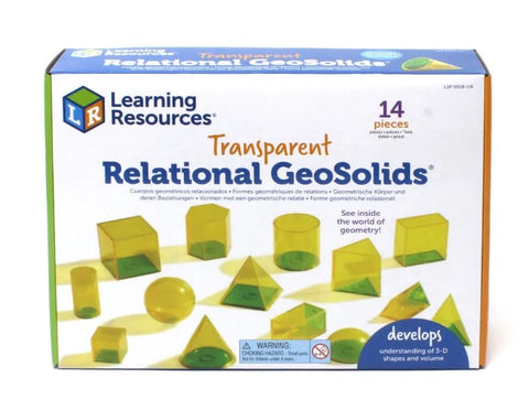 Transparent Relational GeoSolids® Set 14pc