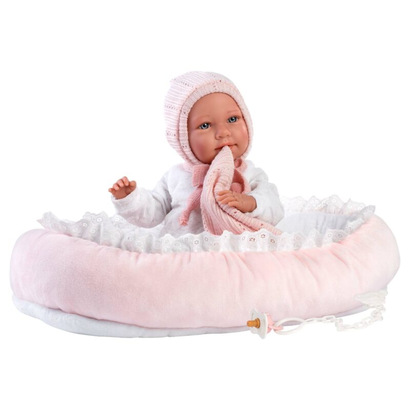 Llorens - Baby Girl Doll with Crying Mechanism, Crib, Clothing & Accessories: Mimi 42cm (Mechanism Optional)