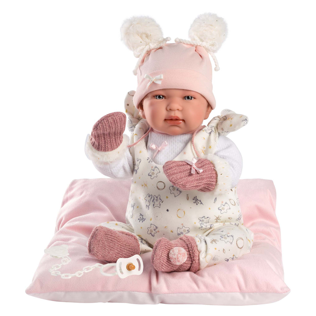 Llorens - Baby Girl with Pink Blanket, Clothing & Accessories: Tina 44cm (Mechanism Optional)