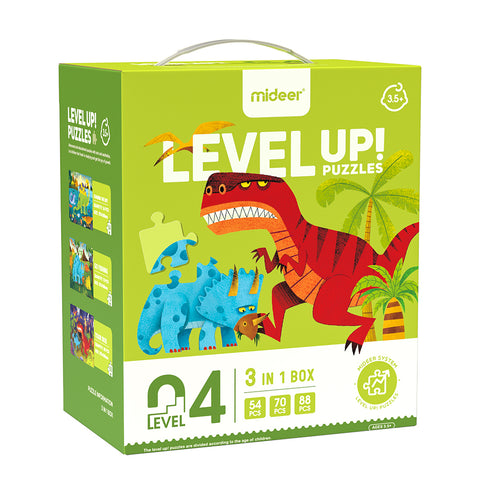 3-in-1 Level Up Puzzles: Level 4 Dinosaurs