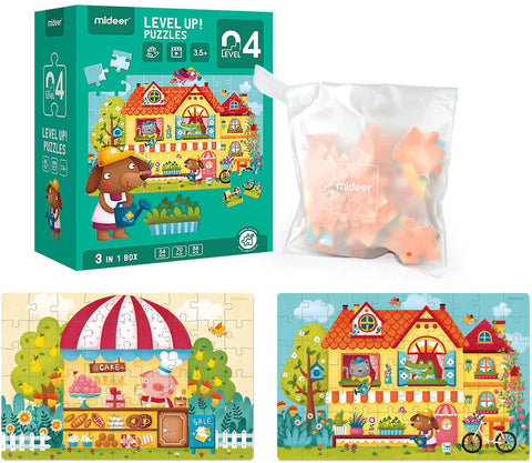 3-In-1 Level Up Puzzles: Level 4 Fable Town